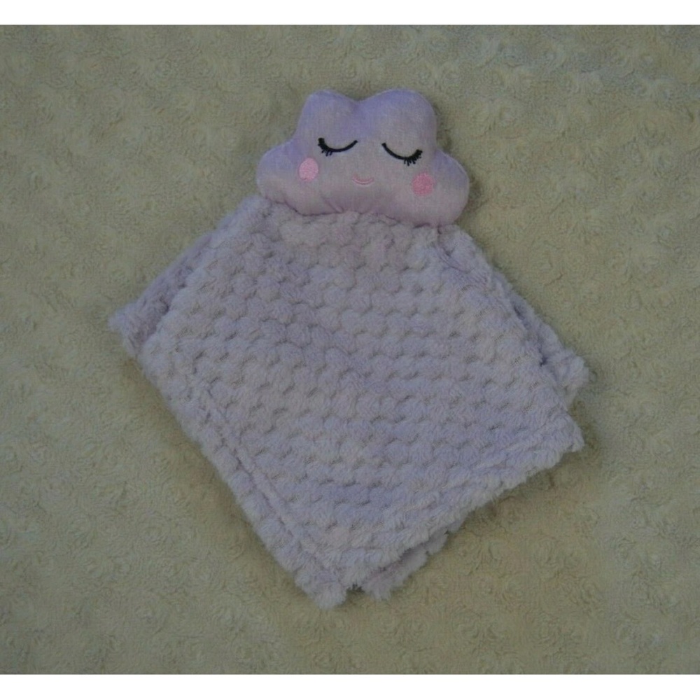 Born Loved Purple Sleepy Cloud Baby Lovey Security Blanket Textured Plush Toy